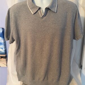Men's Old Navy Gray Short-Sleeve Polo Knit Shirt